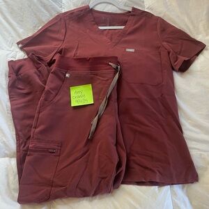 Figs Dark Cherry Scrub Set